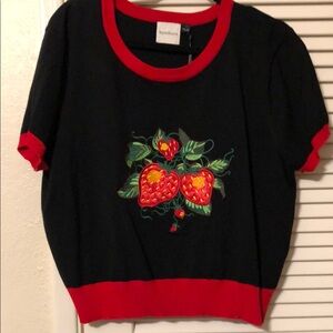 Royal Monk Strawberry Crop Short Sleeve Sweatshirt size 3x